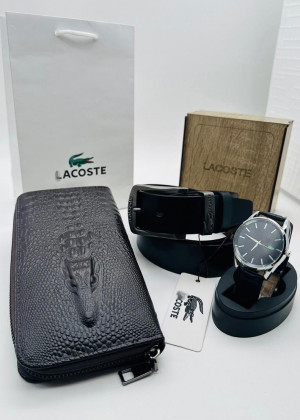 Подарочный набор для мужчины ремень, кошелек, часы + коробка #21144839