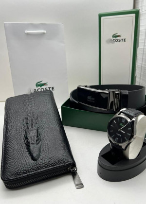 Подарочный набор для мужчины ремень, кошелек, часы + коробка 21144845