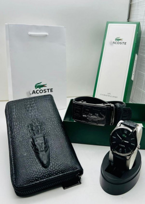 Подарочный набор для мужчины ремень, кошелек, часы + коробка #21144848