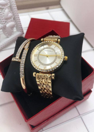 Подарочный набор для женщин часы, браслет + коробка #21151262