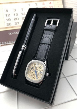 Подарочный набор для мужчины часы, ручка + коробка 21177524