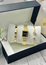 Подарочный набор для женщин часы, 2 браслета + коробка