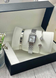 Подарочный набор для женщин часы, 2 браслета + коробка