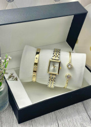 Подарочный набор для женщин часы, 2 браслета + коробка