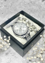Подарочный набор для женщин часы и браслет+ коробка