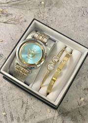 Подарочный набор для женщин часы, 2 браслета + коробка