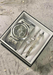 Подарочный набор для женщин часы, 2 браслета + коробка