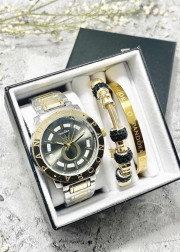 Подарочный набор для женщин часы, 2 браслета + коробка