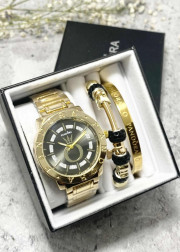 Подарочный набор для женщин часы, 2 браслета + коробка