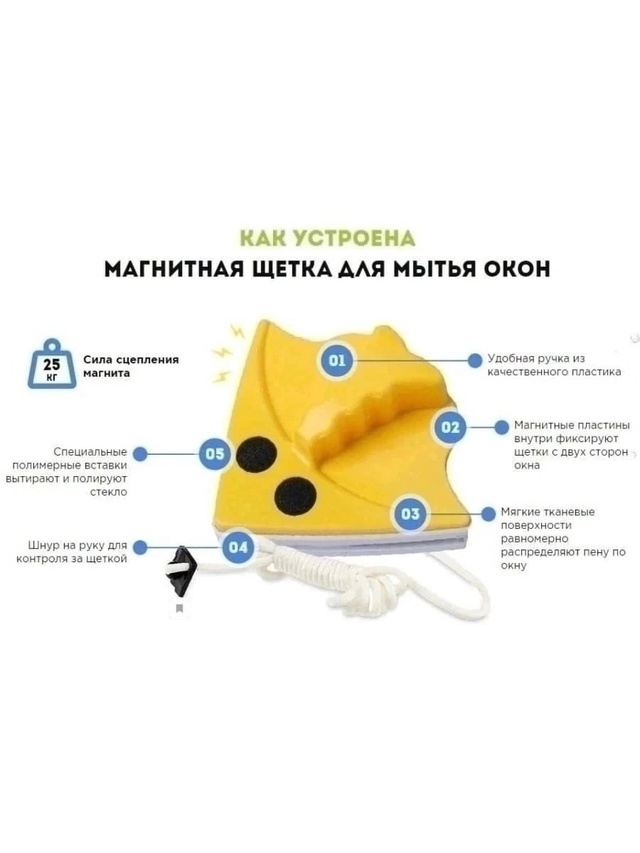 Магнитная щетка  для мытья окон 22974865