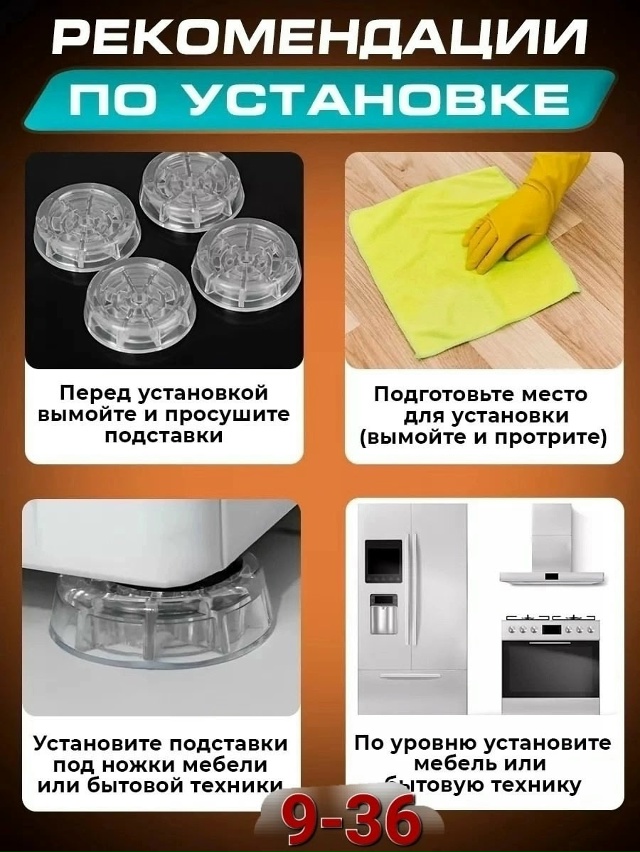 Антивибрационные подставки для стиральной машины 4шт 23083222